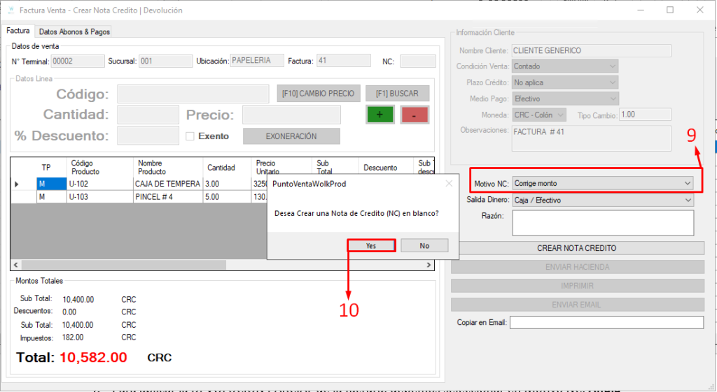 CREAR NOTA CRÉDITO PARCIAL CLIENTES DESK Wolk Software